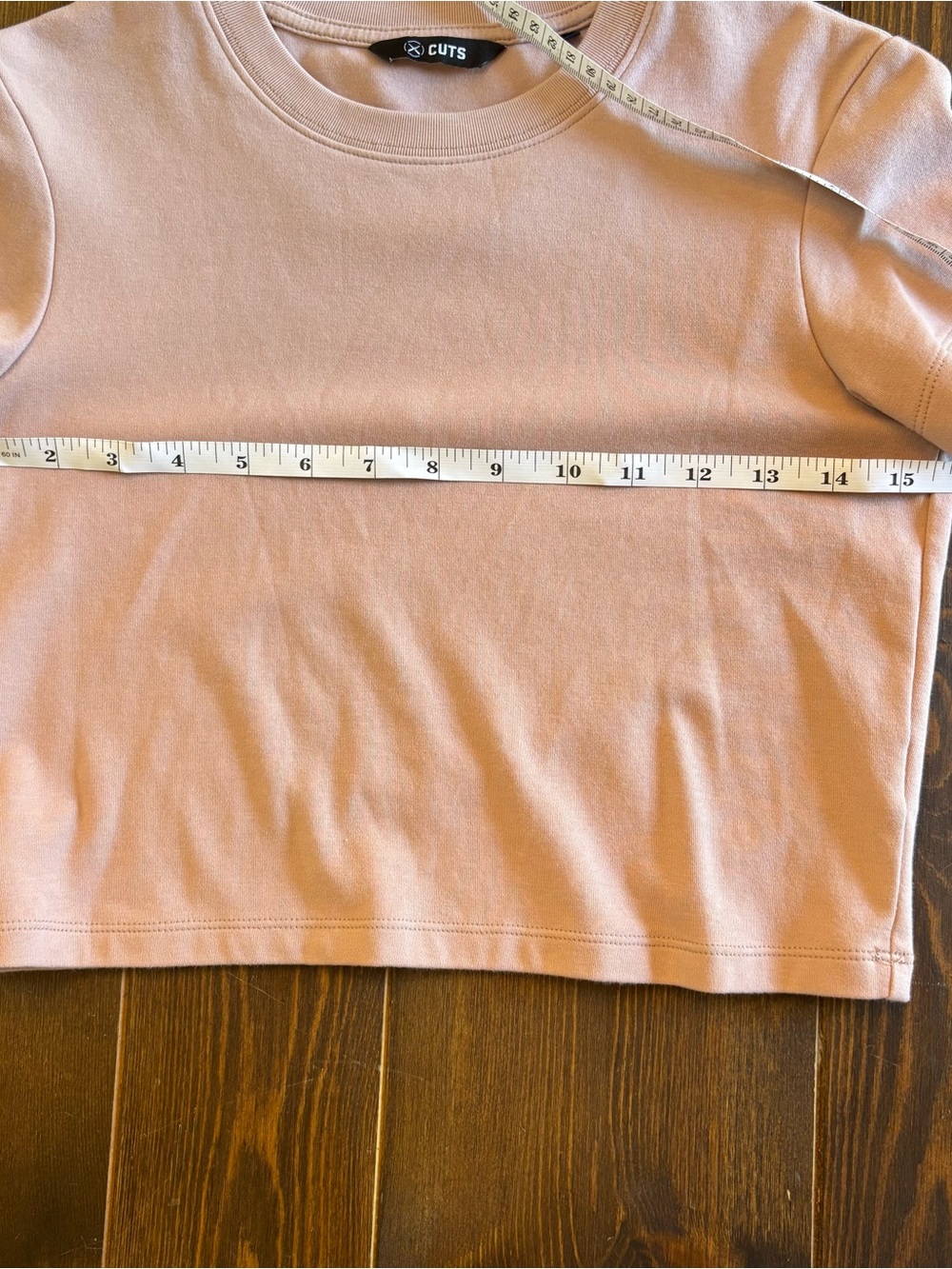 CUTS Tomboy Tee Cropped Ballet Pink Size Small Slim Fit Cotton Stretch Top - Picture 10 of 10